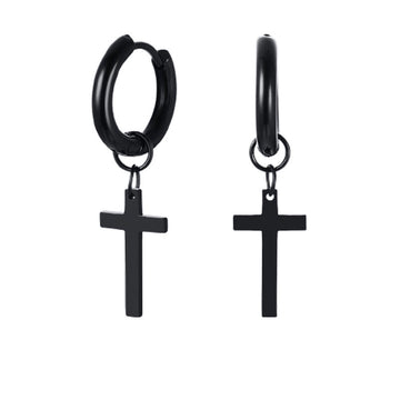 Stainless Cross Dangle Earrings
