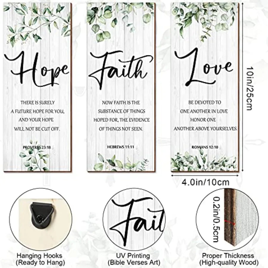 Faith Hope Love Wall Art Set