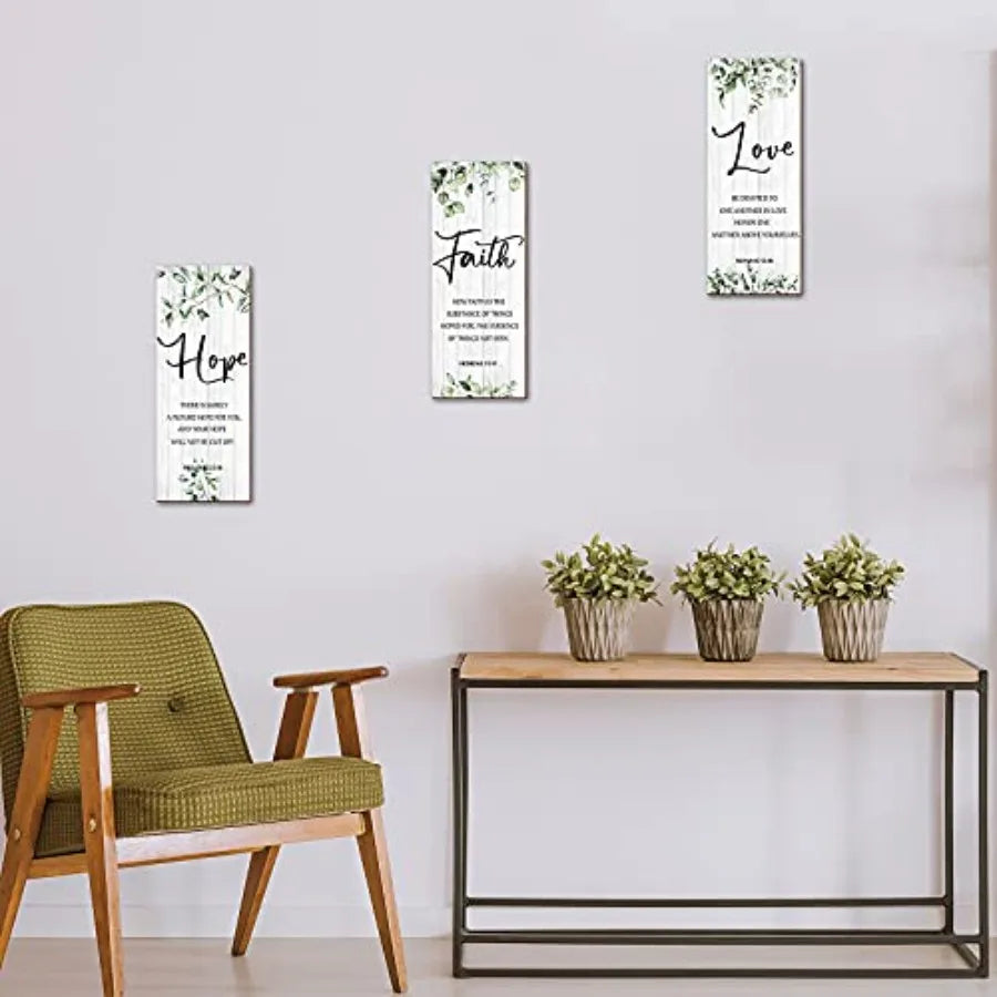 Faith Hope Love Wall Art Set