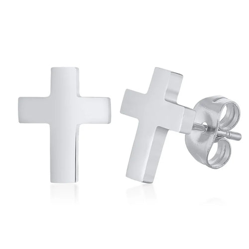 Stainless Cross Dangle Earrings