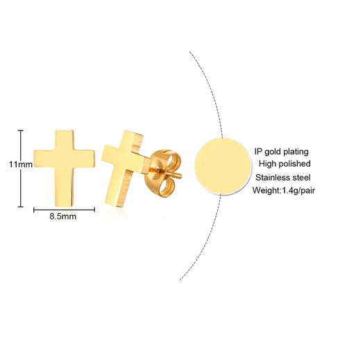 Stainless Cross Dangle Earrings