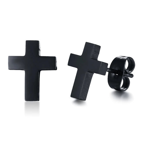 Stainless Cross Dangle Earrings