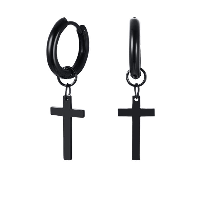 Stainless Cross Dangle Earrings