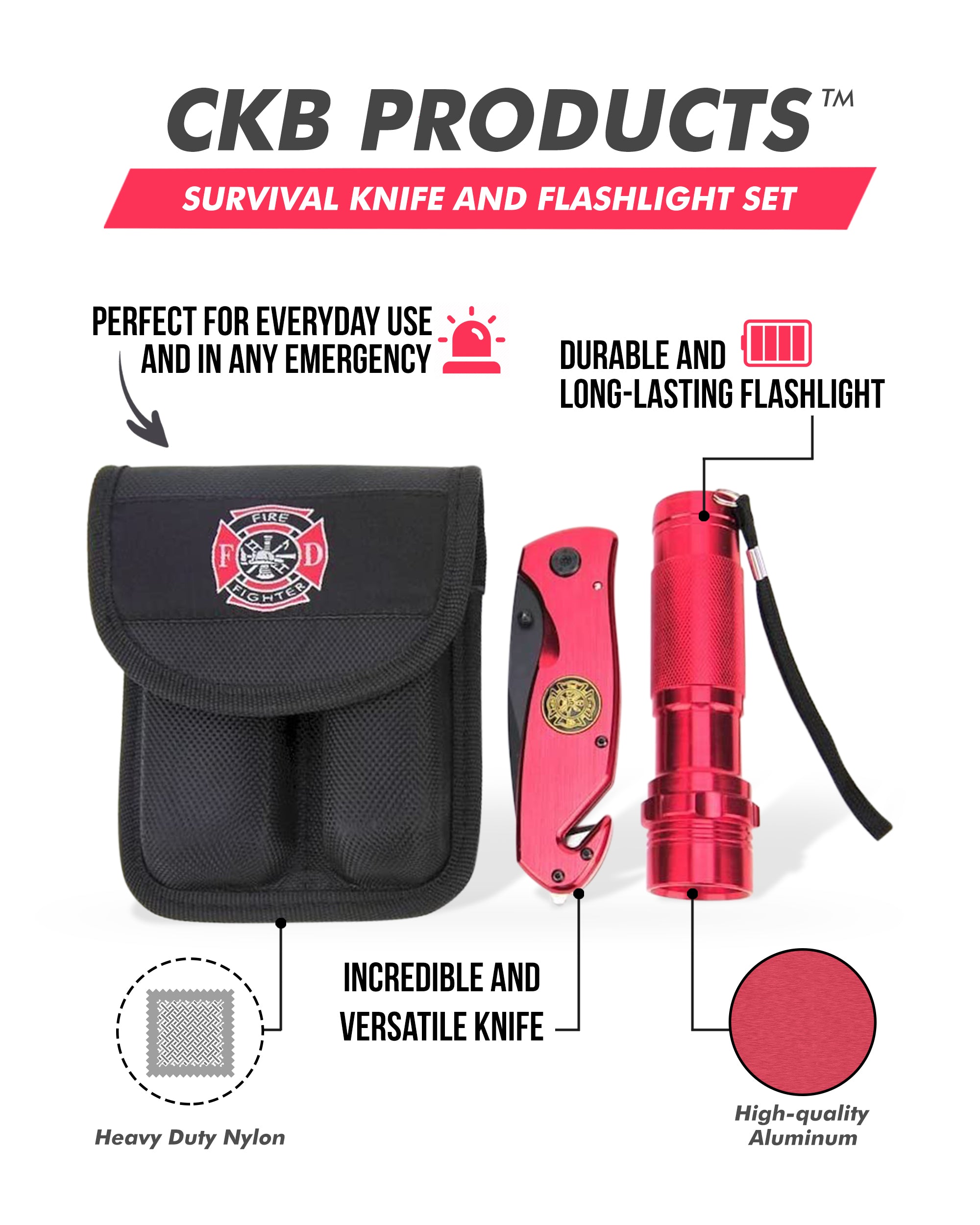 Survival Knife Flashlight Set