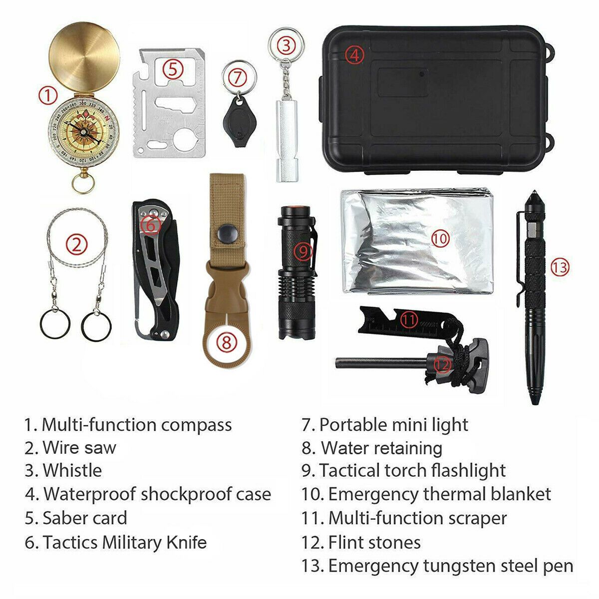 14-in-1 Survival Gear Kit